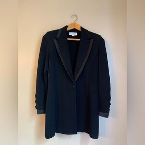 St. John evening Santana Knit Cardigan black wool blend size 10
